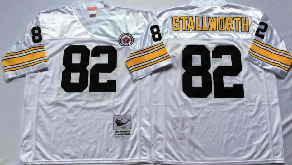Pittsburgh Steelers 82 John Stallworth 1975 Throwback White Jersey