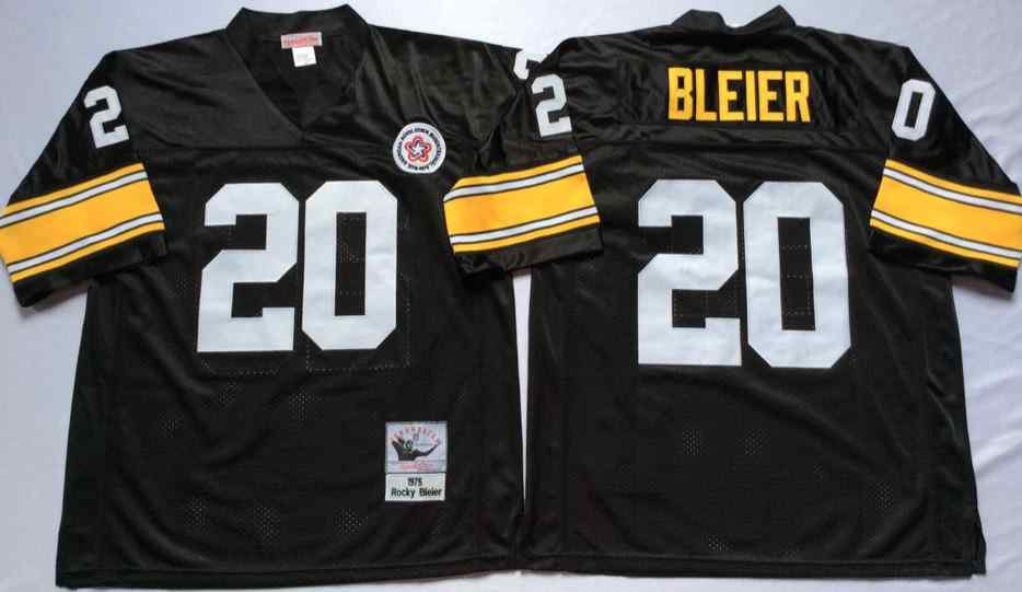 Pittsburgh Steelers 20 Rocky Bleier 1975 Throwback Black Jersey