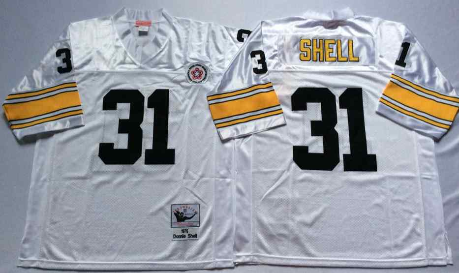 Pittsburgh Steelers 31 Donnie Shell 1975 Throwback White Jersey