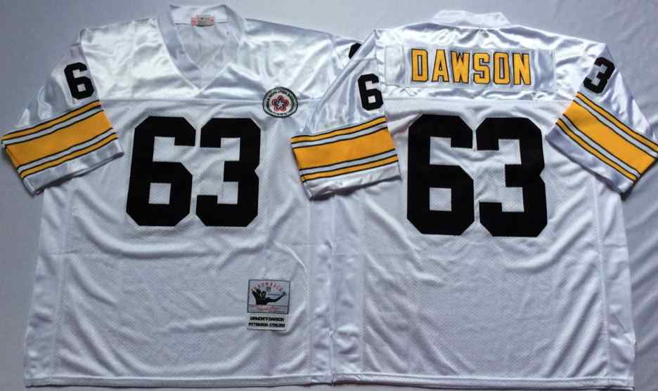 Pittsburgh Steelers 63 Dermontti Dawson Throwback White Jersey