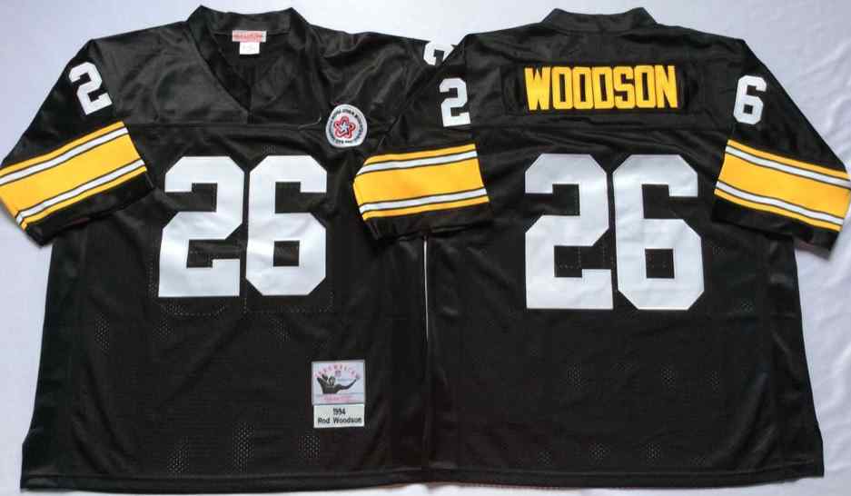 Pittsburgh Steelers 26 Rod Woodson 1994 Throwback Black Jersey