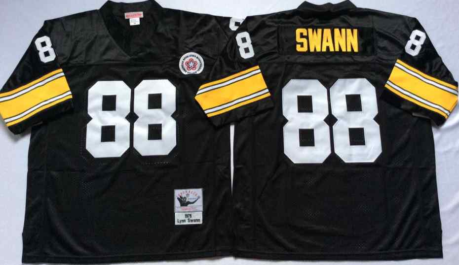 Pittsburgh Steelers 88 Lynn Swann 1975 Throwback Black Jersey