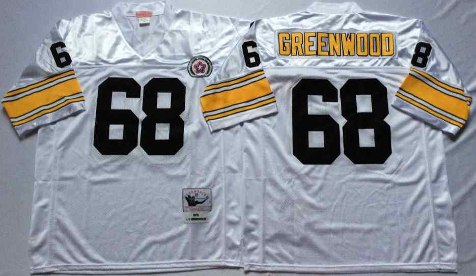 Pittsburgh Steelers 68 L.C. Greenwood 1975 Throwback White Jersey