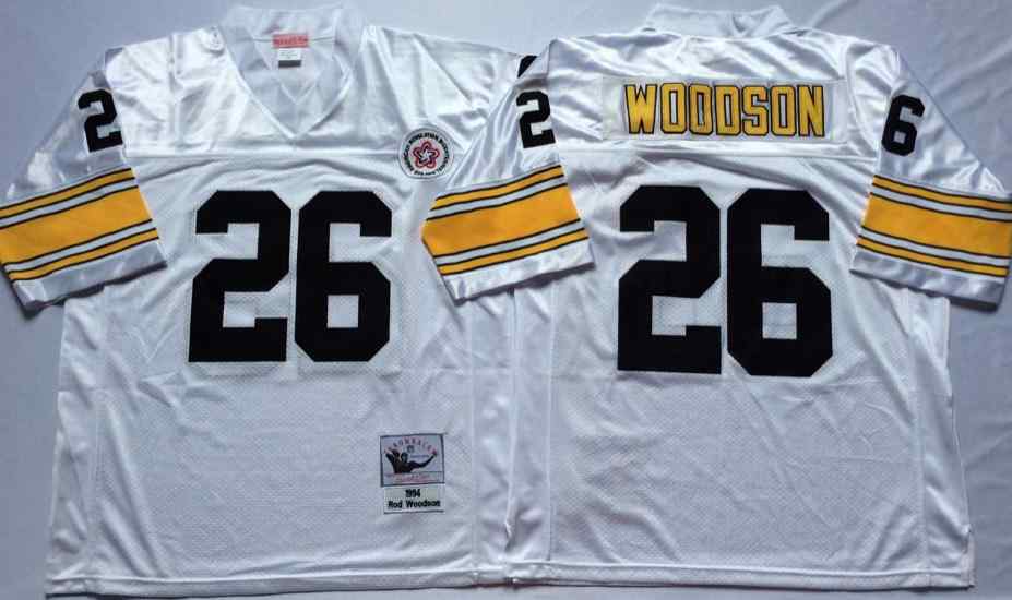 Pittsburgh Steelers 26 Rod Woodson 1994 Throwback White Jersey