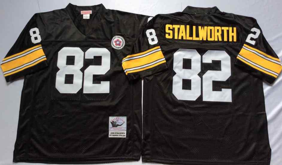 Pittsburgh Steelers 82 John Stallworth 1975 Throwback Black Jersey