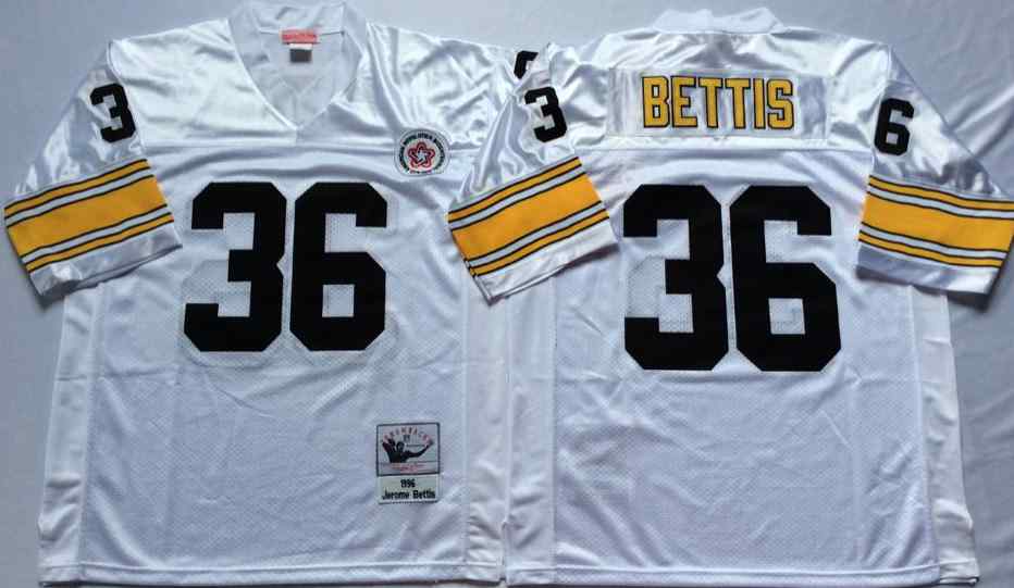 Pittsburgh Steelers 36 Jerome Bettis 1996 Throwback White Jersey