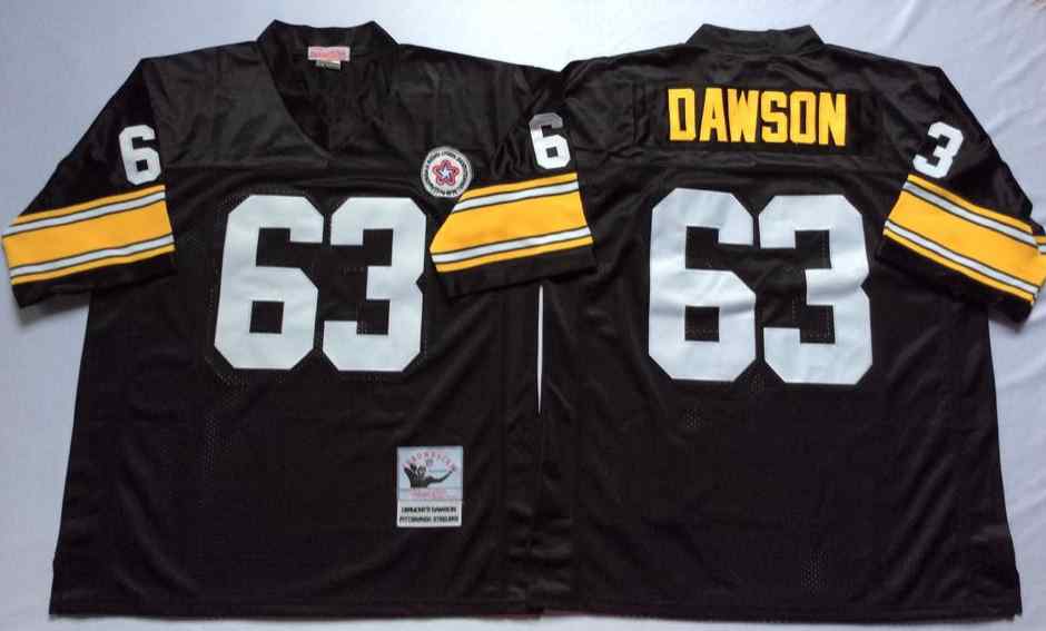 Pittsburgh Steelers 63 Dermontti Dawson Throwback Black Jersey