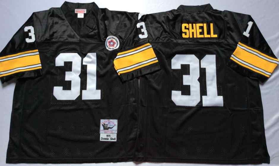 Pittsburgh Steelers 31 Donnie Shell 1975 Throwback Black Jersey