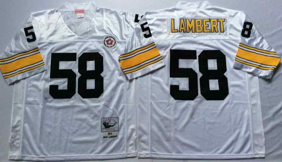 Pittsburgh Steelers 58 Jack Lambert 1975 Throwback White Jersey