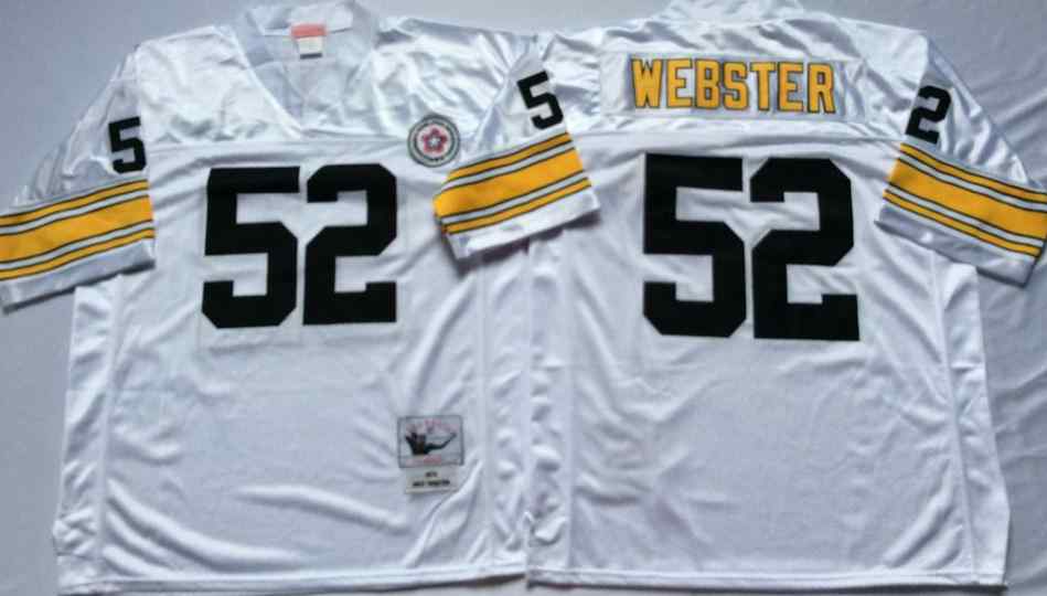 Pittsburgh Steelers 52 Mike Webster 1975 Throwback White Jersey