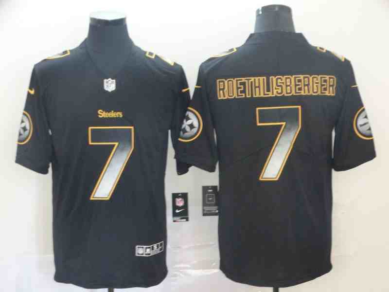 Nike Steelers 7 Ben Roethlisberger Black Arch Smoke Vapor Untouchable Limited Jersey