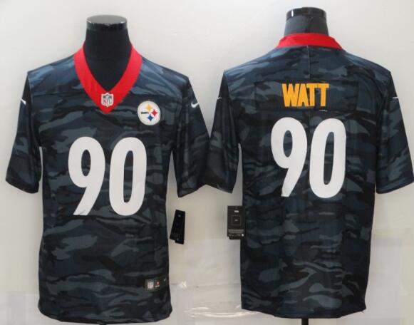 Men Pittsburgh Steelers 90 Watt Nike Camo Salute to Service Limited NFL Jerseys