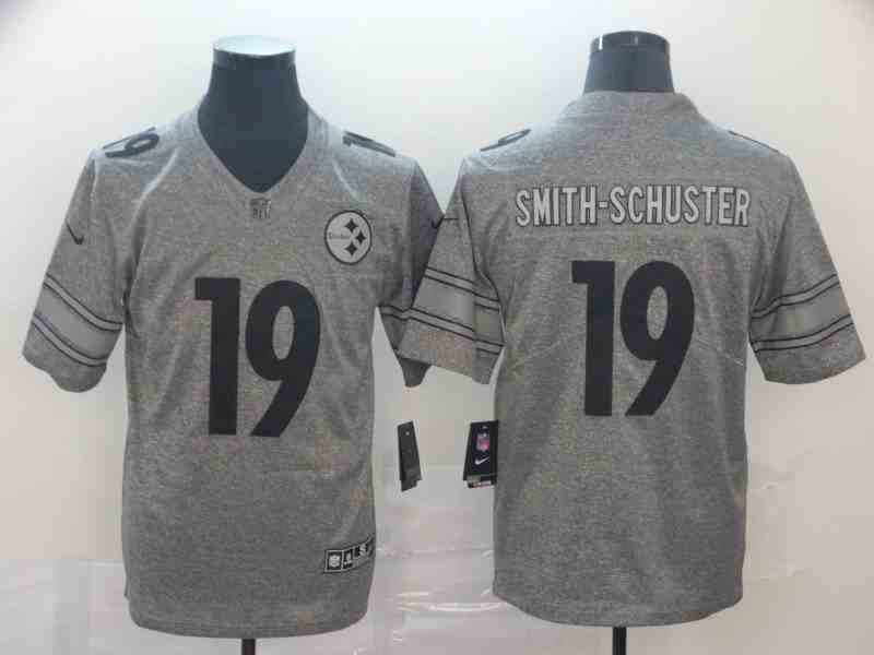 Nike Steelers 19 JuJu Smith Schuster Gray Gridiron Gray Limited Jersey