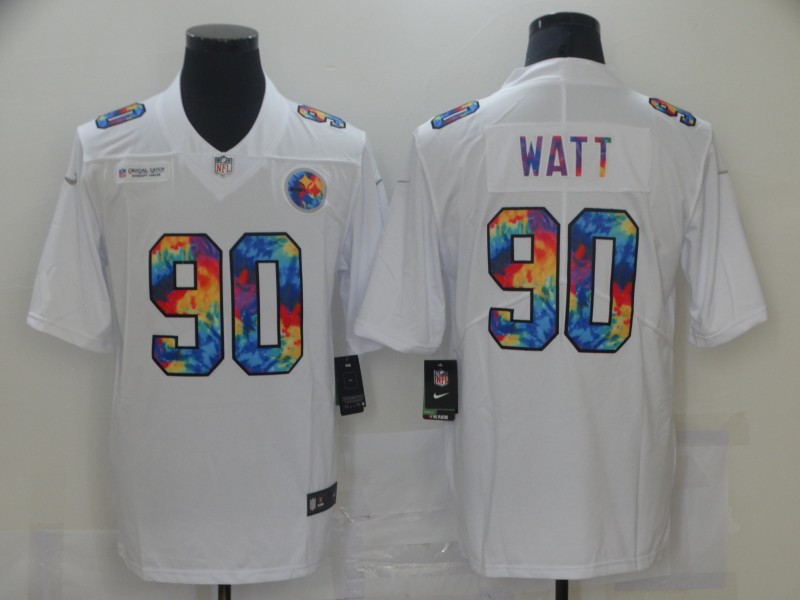 Nike Steelers 90 Watt White Vapor Untouchable Rainbow Limited Jersey