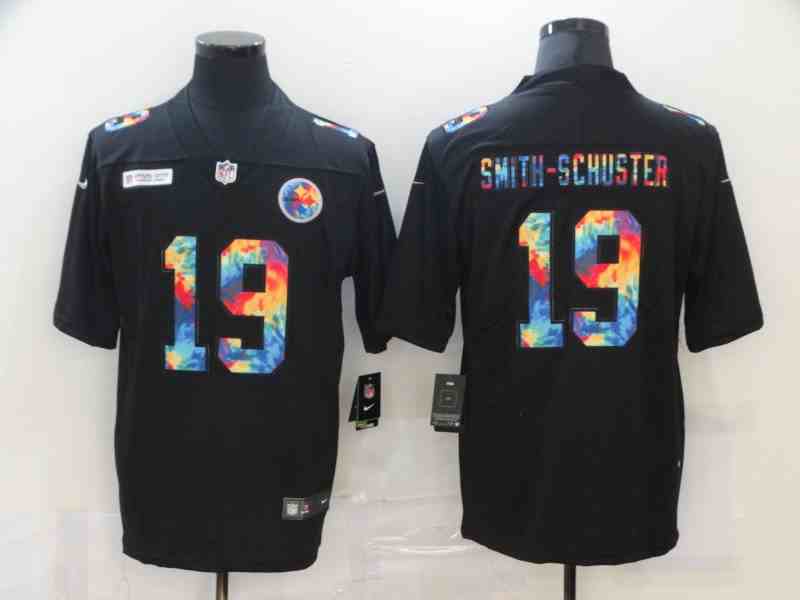 Nike Steelers 19 JuJu Smith Schuster Black Vapor Untouchable Rainbow Limited Jersey