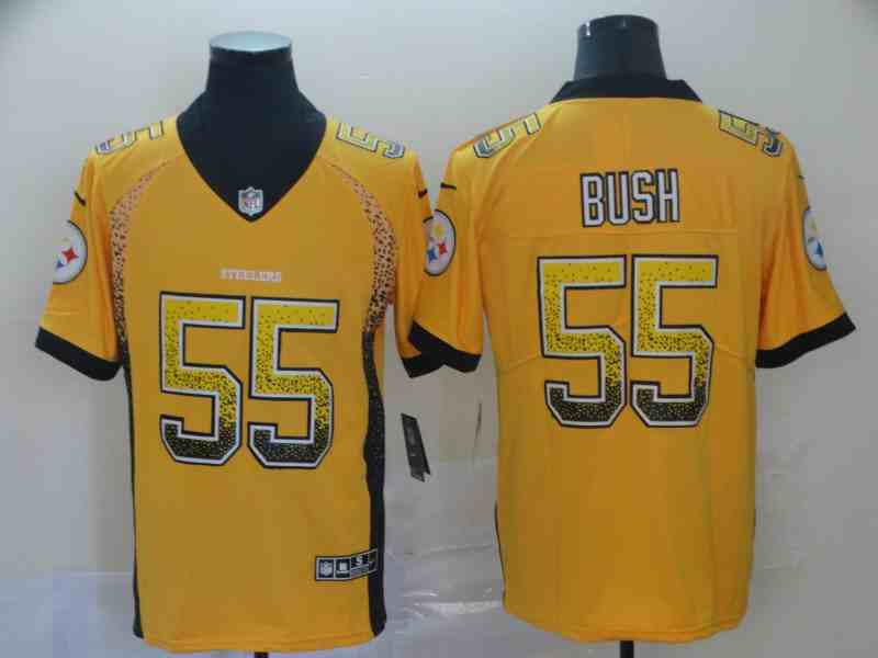 Nike Steelers 55 Devin Bush Gold Drift Fashion Limited Jersey