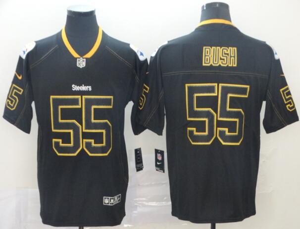 Nike Steelers 55 Devin Bush Black Shadow Legend Limited Jersey