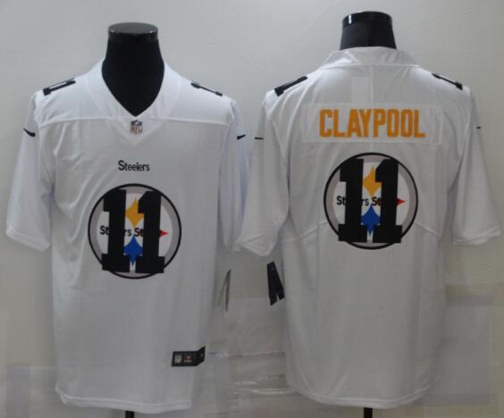 Nike Steelers 11 Chase Claypool White Shadow Logo Limited Jersey