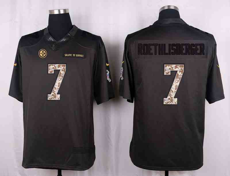 Nike Steelers 7 Ben Roethlisberger Anthracite Salute to Service Limited Jersey