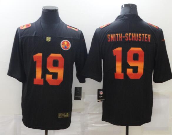 Nike Steelers 19 Smith-schuster Black colorful fashion Edition  Limited Jersey