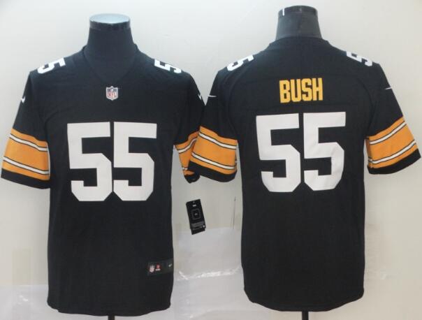 Nike Steelers 55 Devin Bush Black Limited Jersey