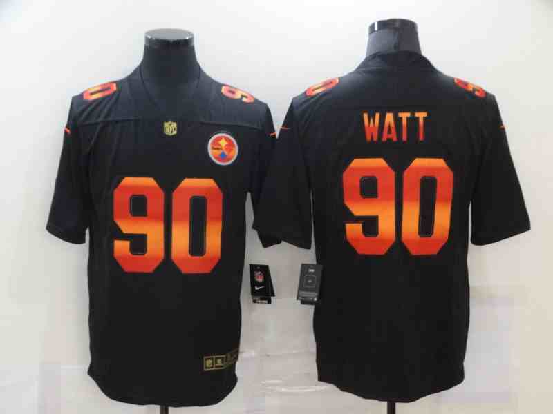 Nike Steelers 90 T.J. Watt Black colorful fashion Edition  Limited Jersey