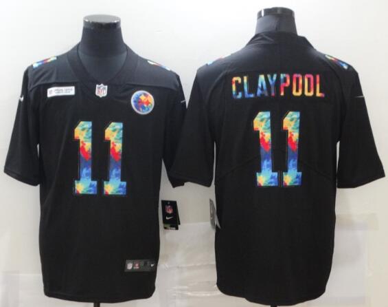 Nike Steelers 11 Chase Claypool Black Vapor Untouchable Rainbow Limited Jersey