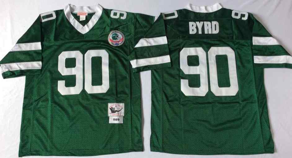 New York Jets 90 Dennis Byrd 1989 Throwback Green Jersey
