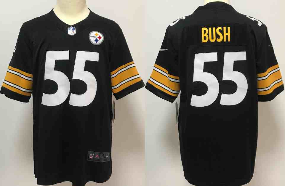 Nike Steelers 55 Devin Bush Black Limited Jersey