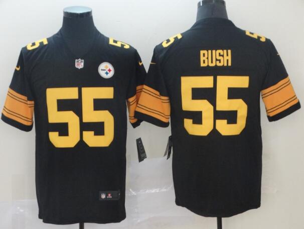 Nike Steelers 55 Devin Bush Black Color Rush Limited Jersey