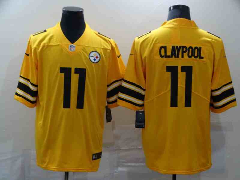 Nike Steelers 11 Chase Claypool Yellow Inverted Legend Limited Jersey