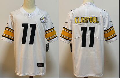 Men's Pittsburgh Steelers 11 Chase Claypool White Limited Jersey