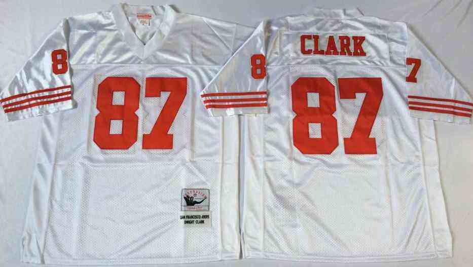 San Francisco 49ers 87 Dwight Clark Throwback White Jersey