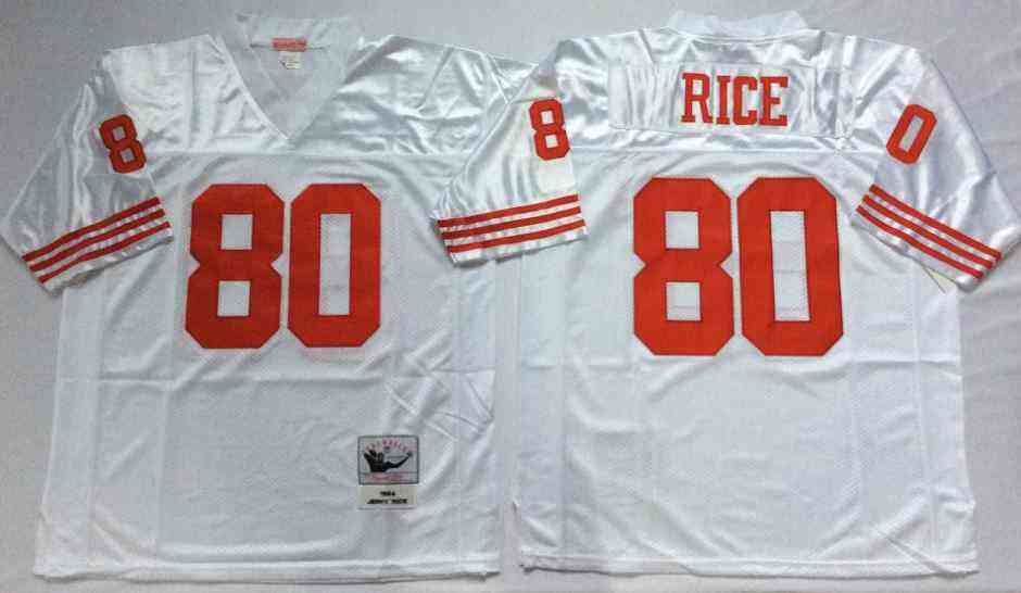 San Francisco 49ers 80 Jerry Rice White Throwback Jersey