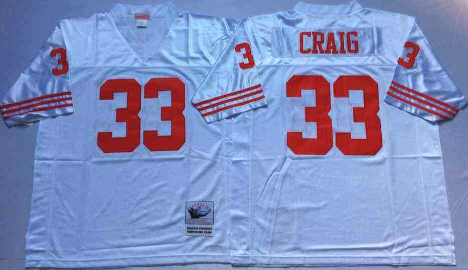 San Francisco 49ers 33 Roger Craig Throwback White Jersey