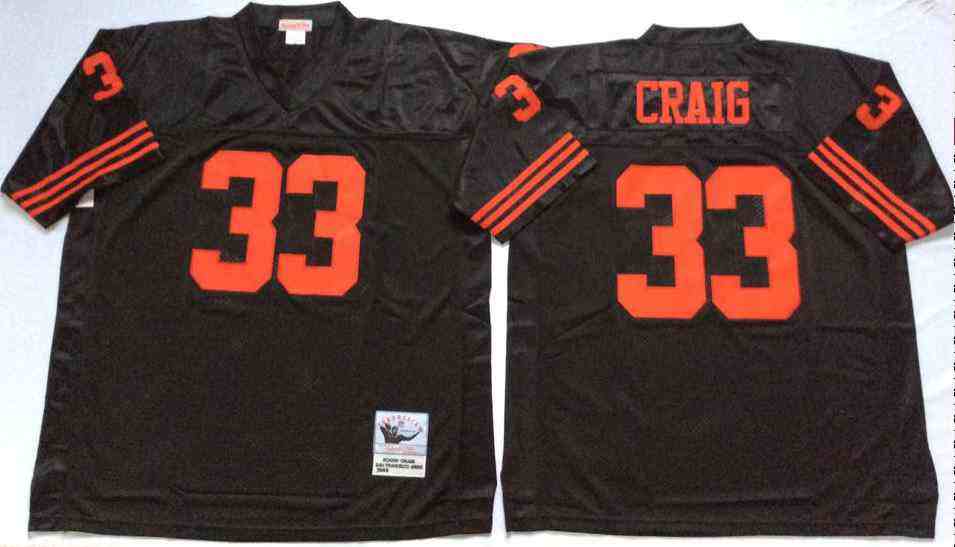 San Francisco 49ers 33 Roger Craig Throwback Black Jersey