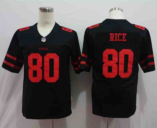 Nike 49ers 80 Jerry Rice Black Limited Jersey