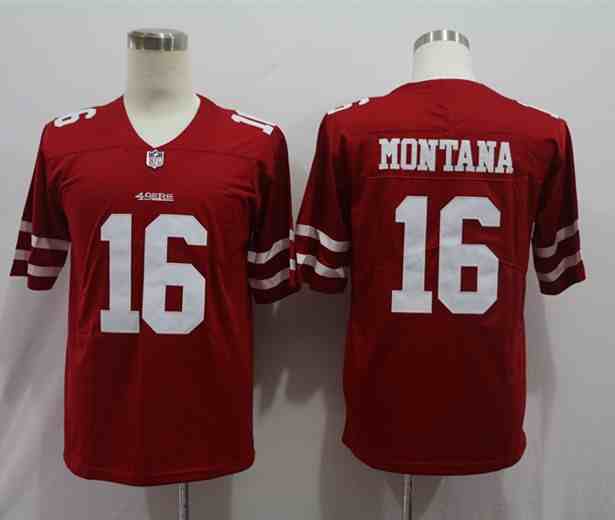 Nike 49ers 16 Joe Montana Red Vapor Untouchable Limited Jersey