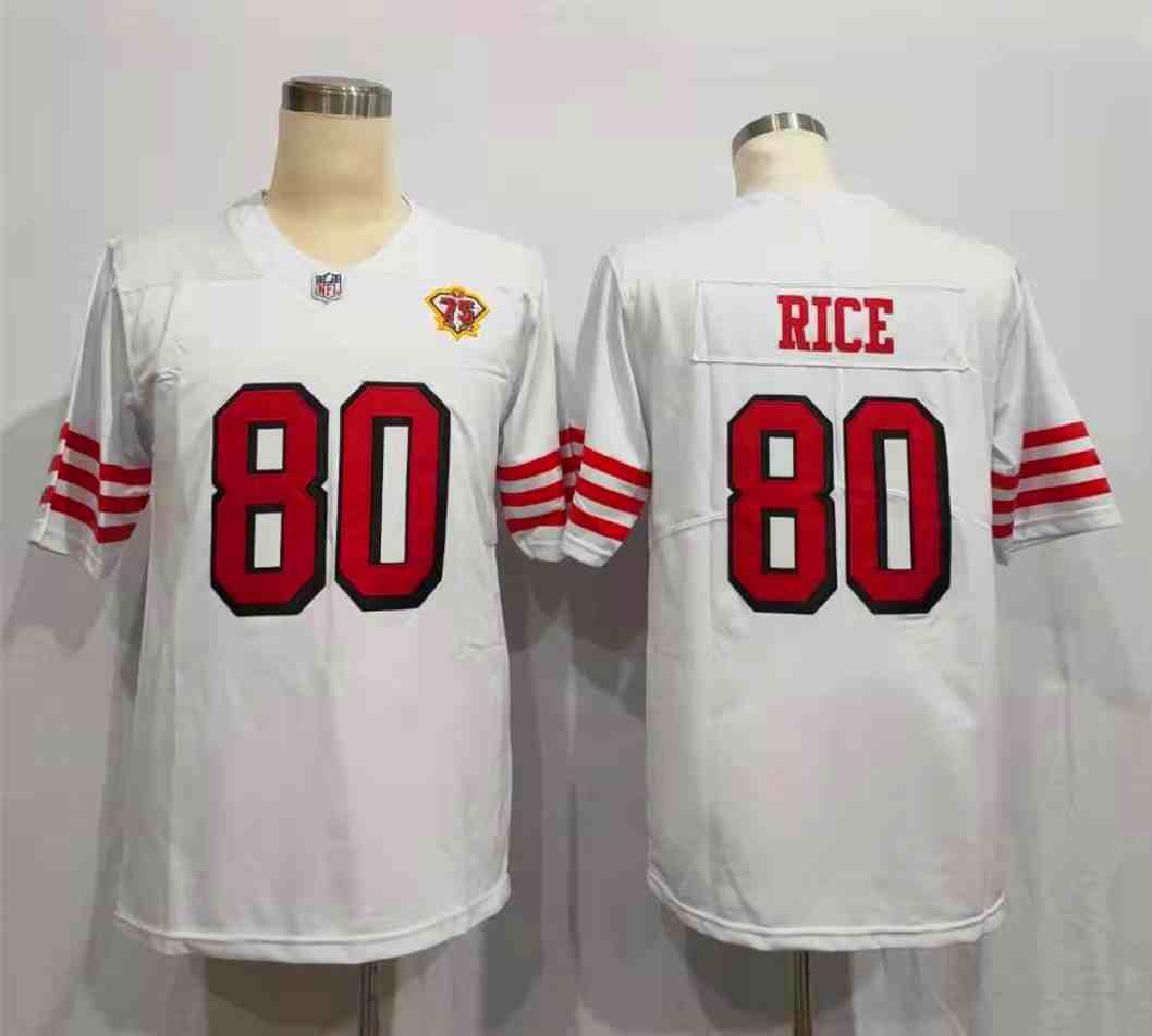 Nike 49ers 80 Jerry Rice White 75th Anniversary Vapor Untouchable Limited Jersey