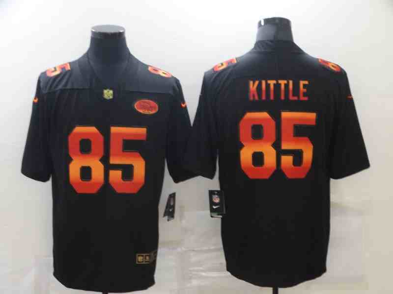 Nike 49ers 85 George Kittle Black colorful fashion Edition  Limited Jersey