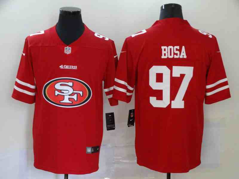 Nike 49ers 97 Nick Bosa Red Team Big Logo Vapor Untouchable Limited Jersey