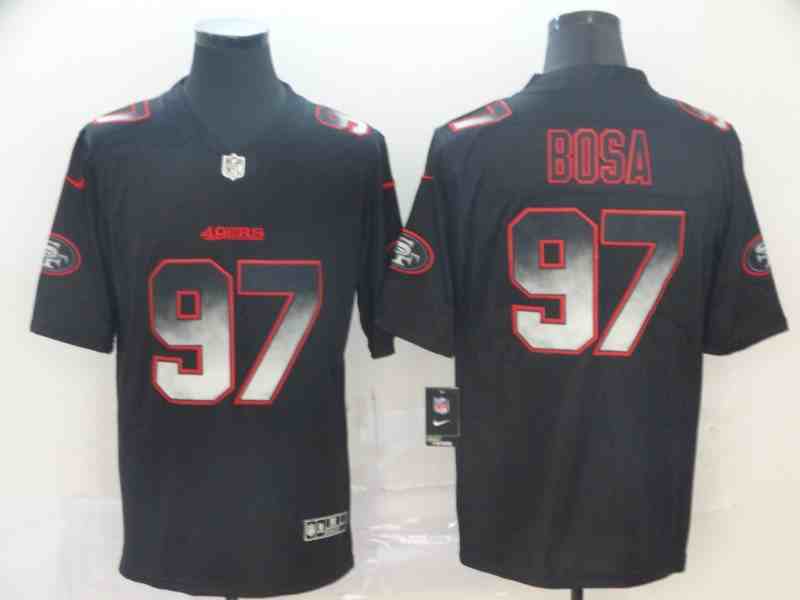 Nike 49ers 97 Nick Bosa Black Arch Smoke Vapor Untouchable Limited Jersey