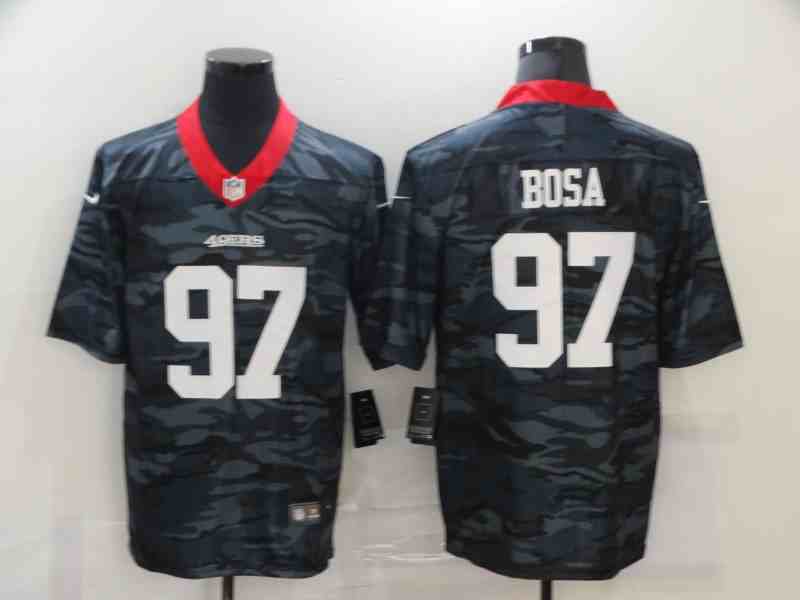 Men San Francisco 49ers 97 Bosa 2020 Nike Camo Salute to Service Limited NFL Jerseys