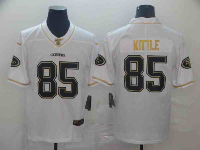 Nike 49ers 85 George Kittle White Gold Vapor Untouchable Limited Jersey