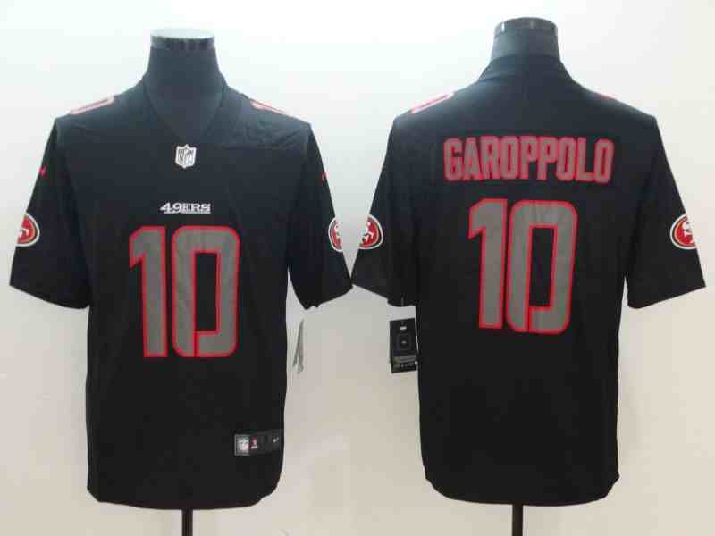 Nike 49ers 10 Jimmy Garoppolo Black Vapor Impact Limited Jersey