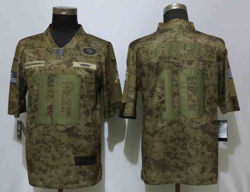 New Nike San Francisco 49ers 10 Garoppolo Nike Camo Salute to Service Limited Jersey
