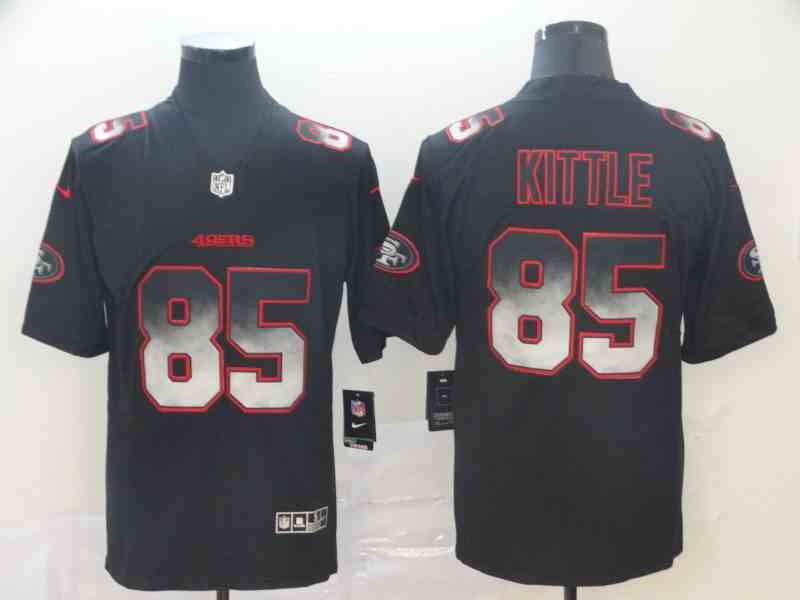 Nike 49ers 85 George Kittle Black Arch Smoke Vapor Untouchable Limited Jersey