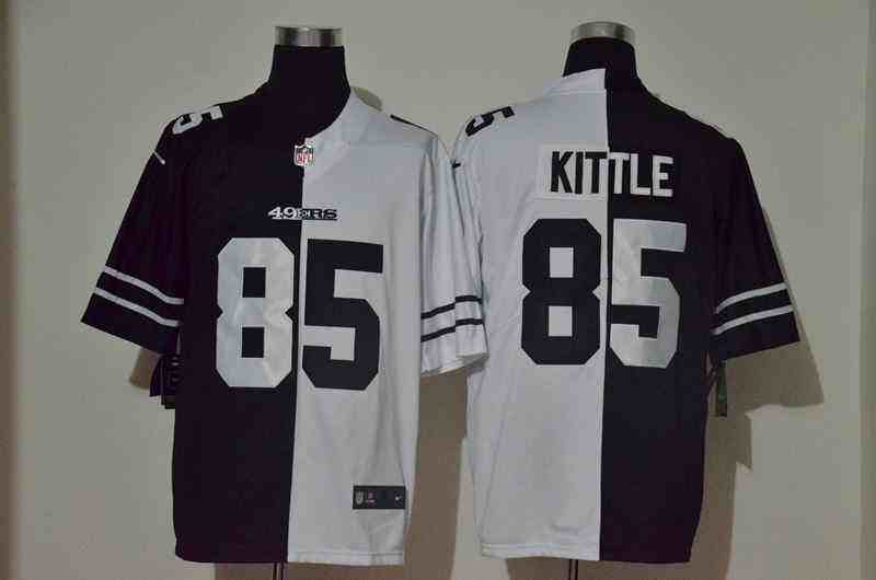 Nike 49ers 85 George Kittle Black And White Split Vapor Untouchable Limited Jersey