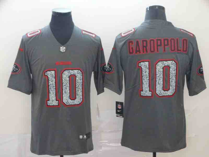 Nike 49ers 10 Jimmy Garoppolo Gray Camo Vapor Untouchable Limited Jersey