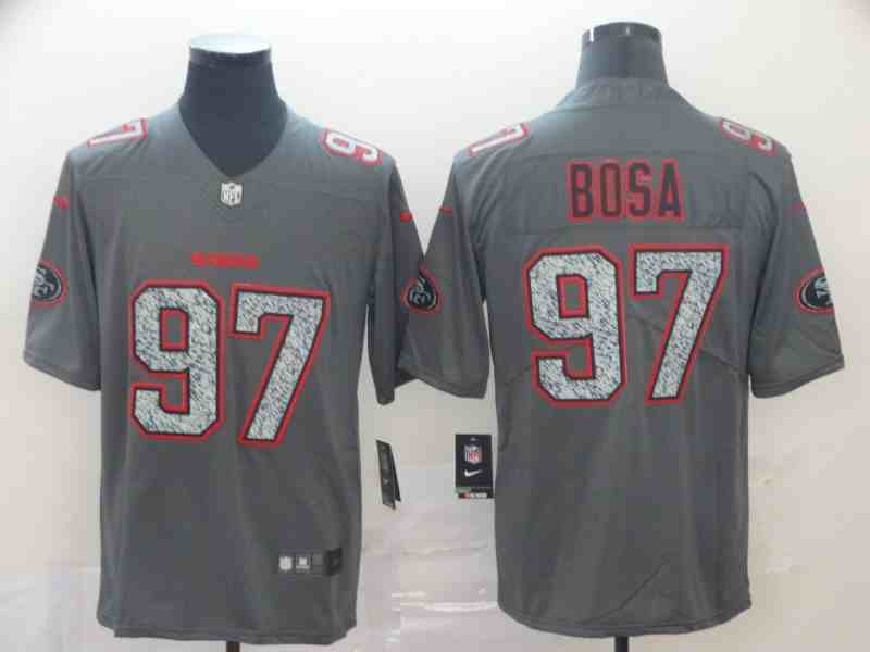 Nike 49ers 97 Nick Bosa Gray Camo Vapor Untouchable Limited Jerseys